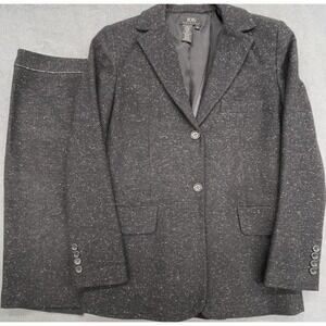 BCBG Maxazria Wool Suit Skirt 4 Blazer Jacket 0 Black Career Office Work